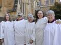 Saint Saviour's choir members Donelle Talintyre, Bundanoon, Ros Cox, Heather Buchanan, Kim Morrison and Muffy Hedges were part of the Cathedral's service marking 140 years since its dedication. Picture by Louise Thrower. 