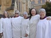 Saint Saviour's choir members Donelle Talintyre, Bundanoon, Ros Cox, Heather Buchanan, Kim Morrison and Muffy Hedges were part of the Cathedral's service marking 140 years since its dedication. Picture by Louise Thrower. 