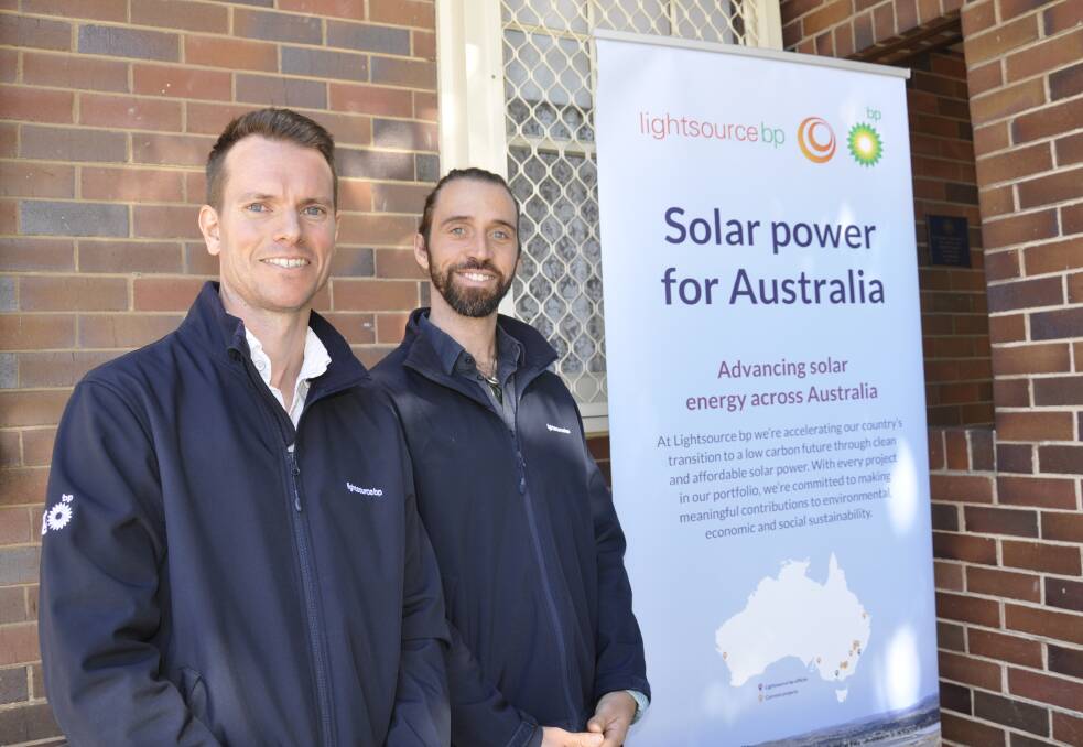 Lightsource BP development director, Nick Robb, and senior development manager, Shane Quinnell at the company's drop-in information sessions about the proposed solar farm. Picture by Louise Thrower.